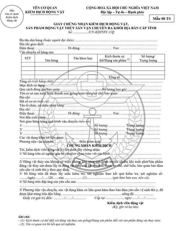 Circular No. 03/2026/TT-BNNMT on quarantine of aquatic animals and products thereof 17 image002